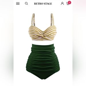 1940s styled Retro Stage two piece swimsuit